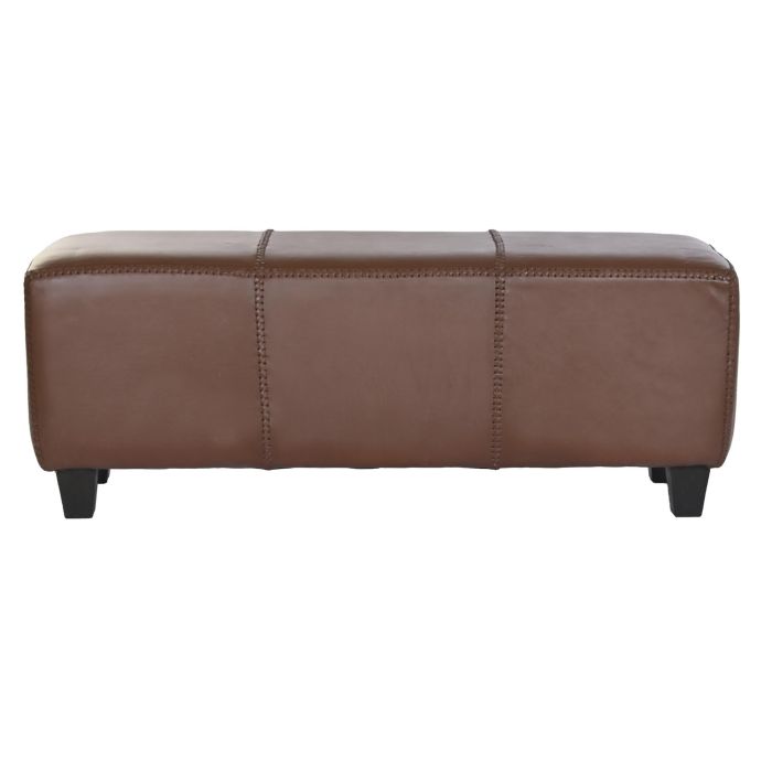 DKD Home Decor Descalzadora Marron Piel y Teca 41 x 46 x 120 cm 3