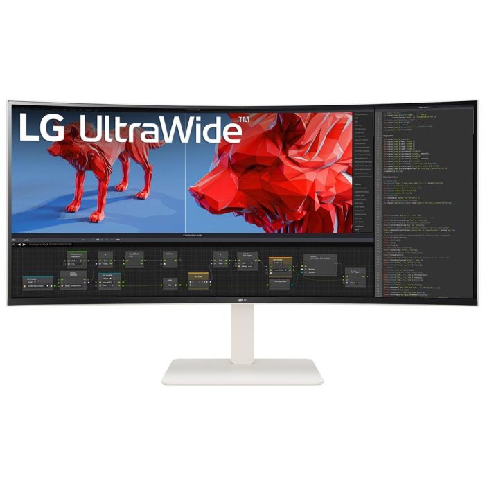LG 38BR85QC-W Monitor Ultrawide Curvo 38 pulgadas, UltraWide Quad HD+, 3840 x 1600, 1ms, HDMI, DP, USB, IPS, 21:9
