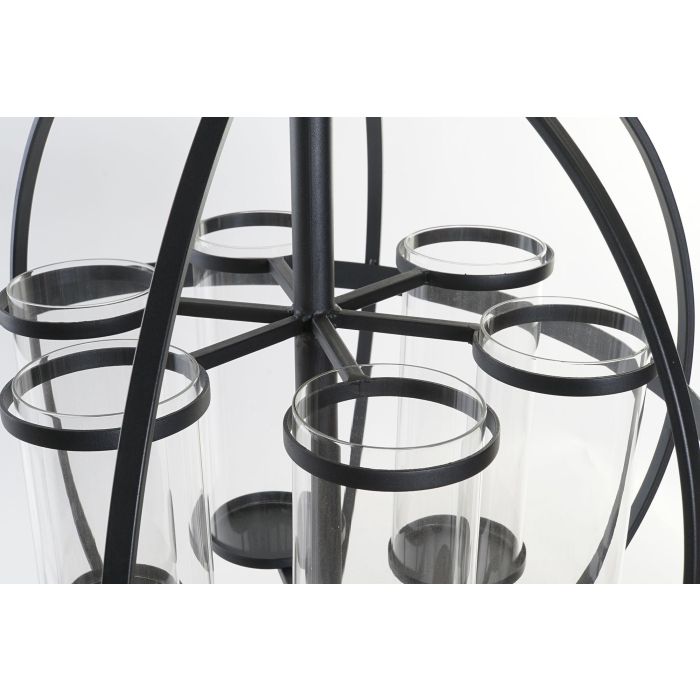 DKD Home Decor Portavela Vintage Negro Metal Cristal 60 x 73 x 60 cm 1