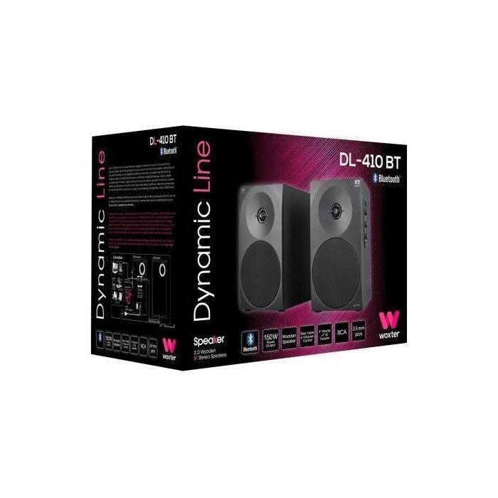 Woxter DL-410 BT Altavoces Estéreo Bluetooth 150W 2.0 Madera con Controles de Volumen, Bajos y Agudos para TV, PC, Móviles 4
