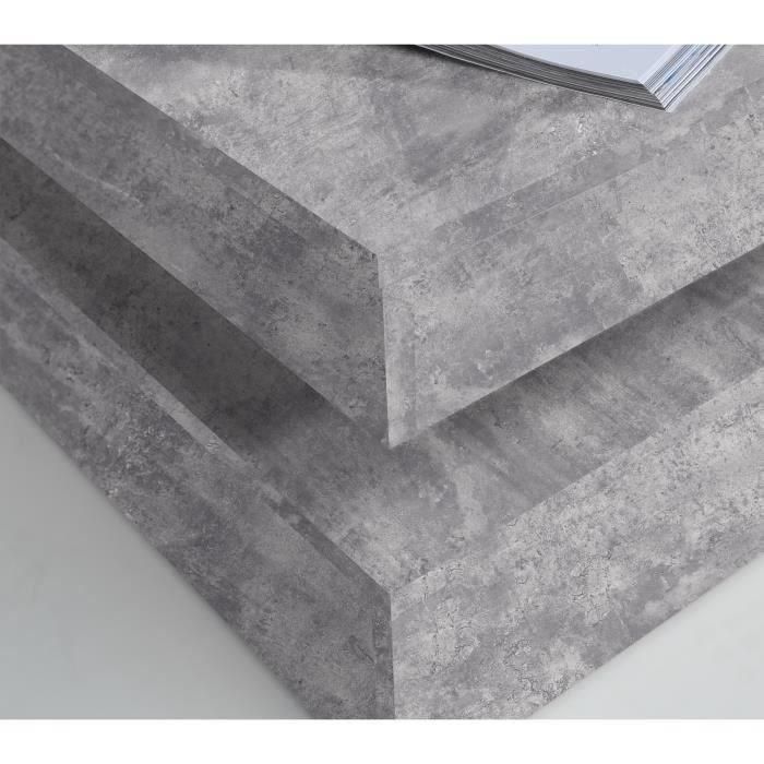 Coffee CFTT4181-U39 Mesa de Centro Cuadrada Giratoria con 2 Estantes, Tablero de Partículas, Aspecto Hormigón Gris Claro, L 78 x P 78 x H 35,4 cm 3 Coffee CFTT4181-U39 Mesa de Centro Cuadrada Giratoria con 2 Estantes, Tablero de Partículas, Aspecto Hormigón Gris Claro, L 78 x P 78 x H 35,4 cm 3