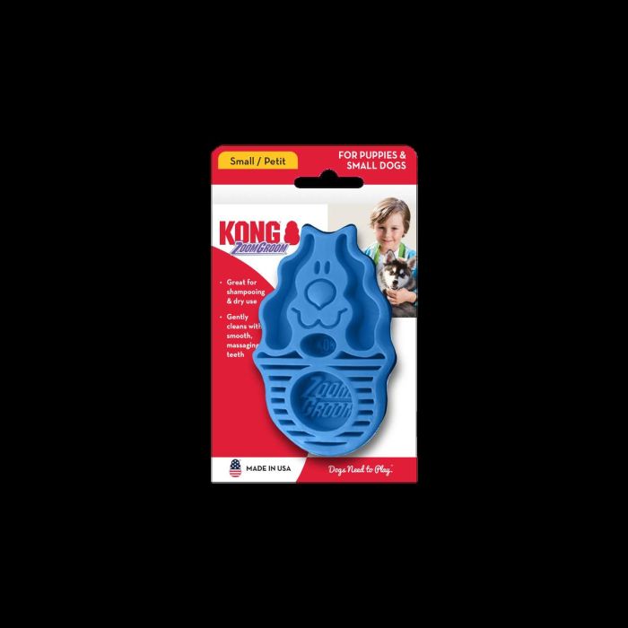 Kong Zoomgroom Cepillo Masajeador Perro Color Azul Zg2