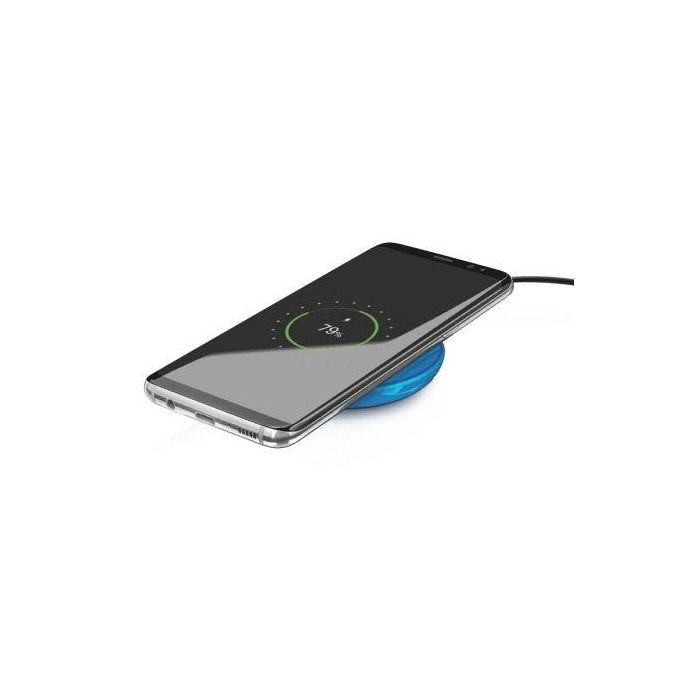 CARGADOR INALÁMBRICO RÁPIDO TRUST URBAN PRIMO10 AZUL - TOCAR Y CARGAR - INDICADOR CARGA LED - PARA SMARTPHONES MÓVILES COMPATIBLES CON CARGA QI
