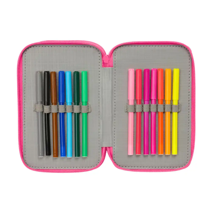 Safta Plumier Triple Barbie 37 Pcs 12,5x19,5x5,5cm 5