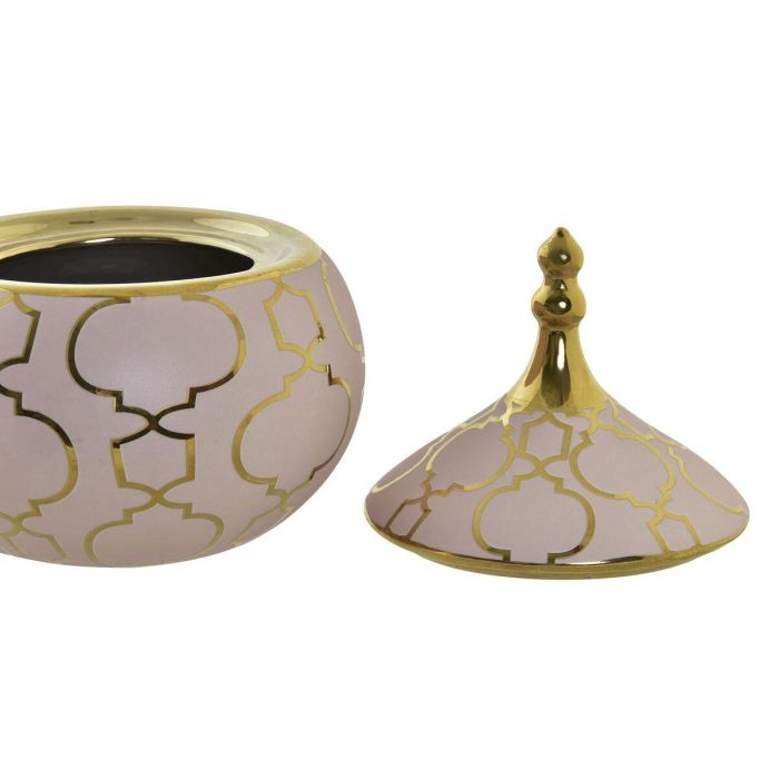 Joyero Oriental DKD Home Decor Rosa Dorado 14 x 17 x 14 cm 1 Joyero Oriental DKD Home Decor Rosa Dorado 14 x 17 x 14 cm 1
