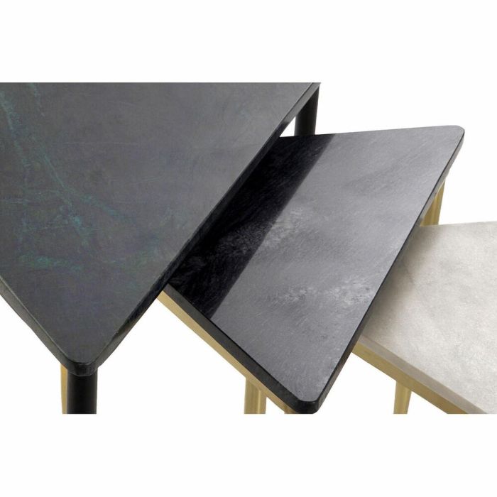 Mesita Auxiliar Moderno DKD Home Decor Blanco Negro 46.5 x 53 x 68 cm Set de 3 5 Mesita Auxiliar Moderno DKD Home Decor Blanco Negro 46.5 x 53 x 68 cm Set de 3 5