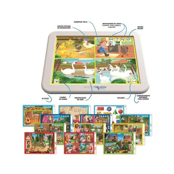 Educa Juego Táctil Educa Touch con 4 Cuentacuentos y 12 Láminas de Actividades para Niños de 2 a 5 Años