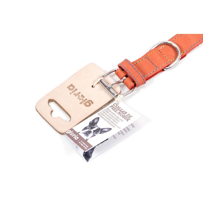 Gloria Collar Oasis 65 cm X 30 mm Rojo Piel Nobuck Doble Capa Costura Reforzada 1