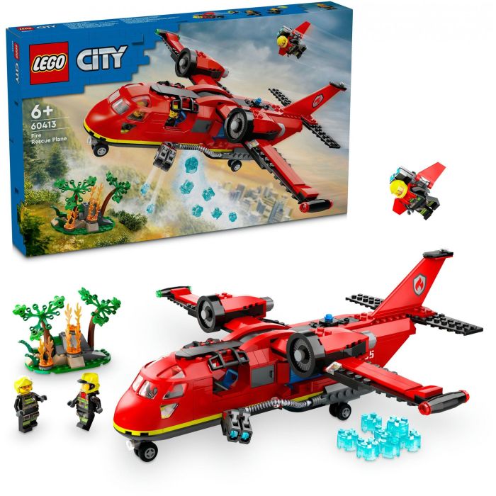LEGO 60413 City Avión de Rescate de Bomberos Juguete con 3 Pilotos y Minifiguras 2