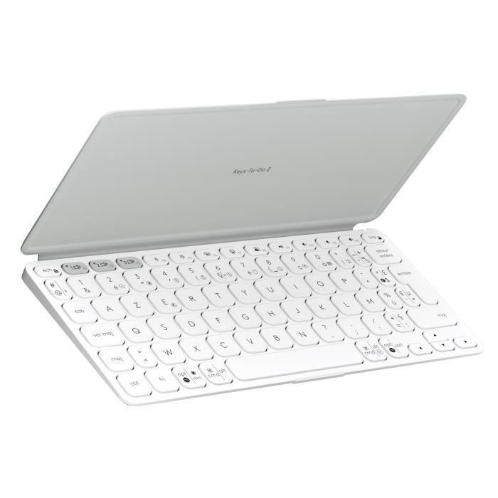 Teclado portátil - Inalámbrico - Logitech - Keys-To-Go 2 - para Tablet - AZERTY - Gris claro Teclado portátil - Inalámbrico - Logitech - Keys-To-Go 2 - para Tablet - AZERTY - Gris claro