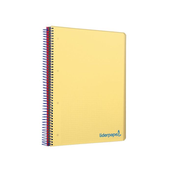 Cuaderno Espiral Liderpapel A4 Micro Wonder Tapa Plastico 120H 90 gr Cuadro 5 mm 5 Banda4 Taladros Color Amarillo 3