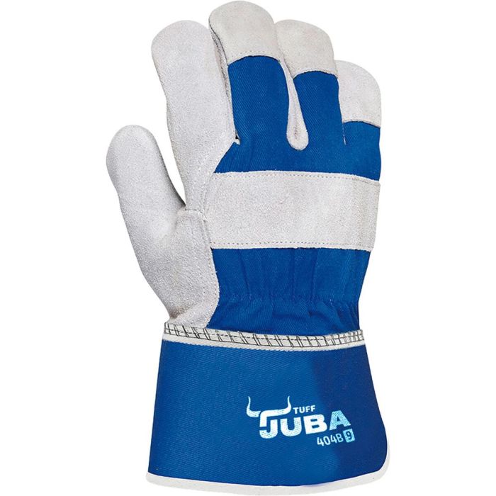 Guantes de Trabajo JUBA Azul/Blanco Piel de serraje 2