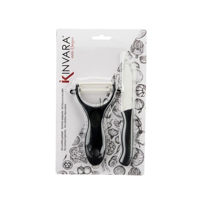 Set Pelador Y Cuchillo Plastico Negro Kinvara 14X23CM (24 Unidades) 2 Set Pelador Y Cuchillo Plastico Negro Kinvara 14X23CM (24 Unidades) 2