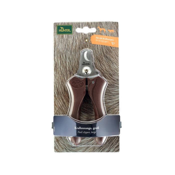 Hunter Pinza Corta Uñas L para Perros, Gatos, Pájaros y Pequeños Animales, Cuchilla Acero Inoxidable, Corte Preciso Uñas Duras Marrón 1