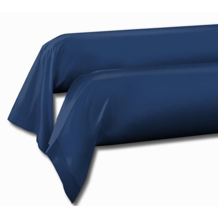 LOVELY HOME Juego de 2 fundas de almohada cojín - 85 x 185 cm - 100% algodón - Azul 1