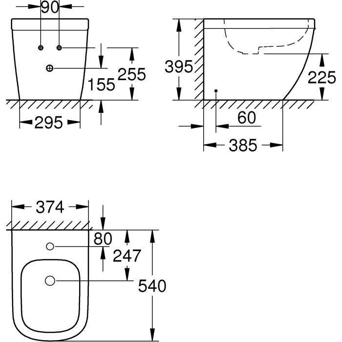 Grohe 39340000 Bidé de Pie Euro Ceramics Blanco Alpino 1 Grohe 39340000 Bidé de Pie Euro Ceramics Blanco Alpino 1