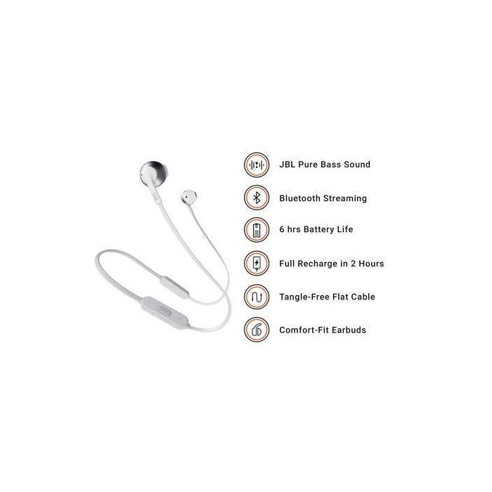 Auriculares Inalámbricos Intrauditivos JBL Tune 205BT/ con Micrófono/ Bluetooth/ Plateados 1