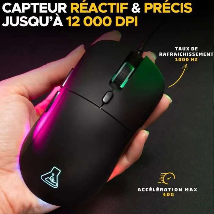 The G-Lab KULT-COBALT Ratón para Juegos con Cable RGB 12800 DPI Negro 2