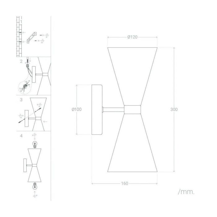 SKD-W1009 Aplique de Pared Kosice con diseño retro y elegante para bombilla LED E27. Ideal para comedor, dormitorio, sala de estar. 8 SKD-W1009 Aplique de Pared Kosice con diseño retro y elegante para bombilla LED E27. Ideal para comedor, dormitorio, sala de estar. 8