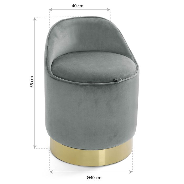 Puff Gris / Dorado Almacenaje Versa 40X55CM (2 Unidades) 4 Puff Gris / Dorado Almacenaje Versa 40X55CM (2 Unidades) 4