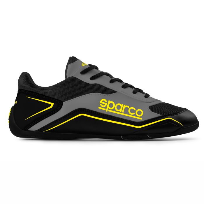 Sparco S00128840NGRG Botines S-Pole de karting y ocio, transpirables y cómodos, Talla 40 Negro-Gris-Amarillo