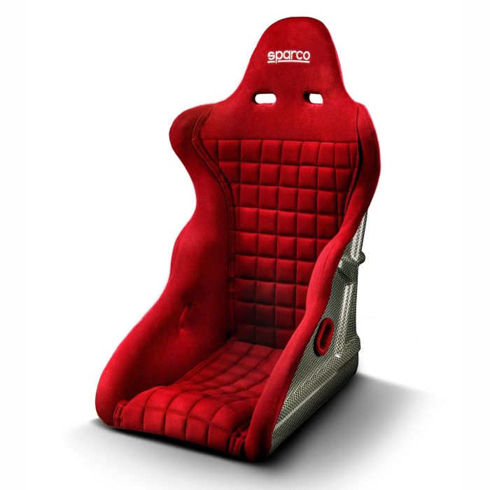 Sparco S008021ZRS Asiento Legend Competición Motorsport Homologado FIA 8855-1999 Carcasa Carbono Kevlar Refuerzos Laterales Profundos Rojo