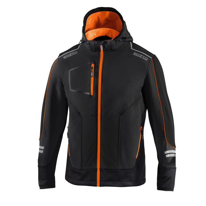 Chaqueta Sparco Tech Soft-Shell Talla L Negra-Naranja S02412NRAF3L