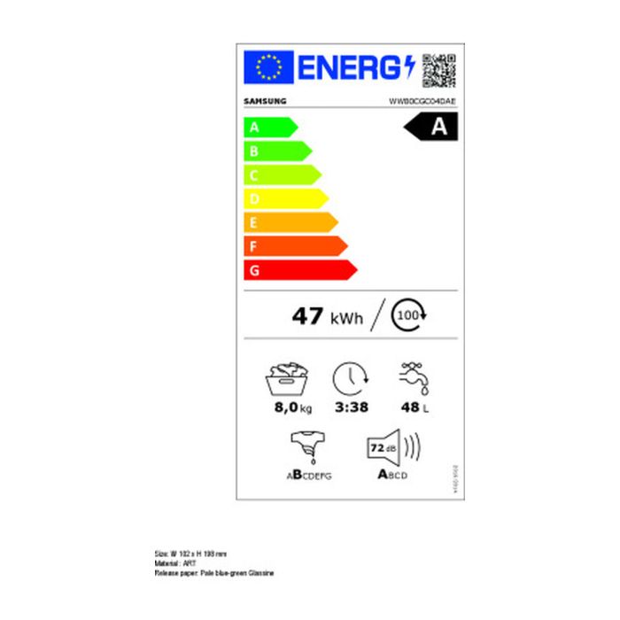 Lavadora Samsung WW80CGC04DAEEC 60 cm 1400 rpm 8 kg 1