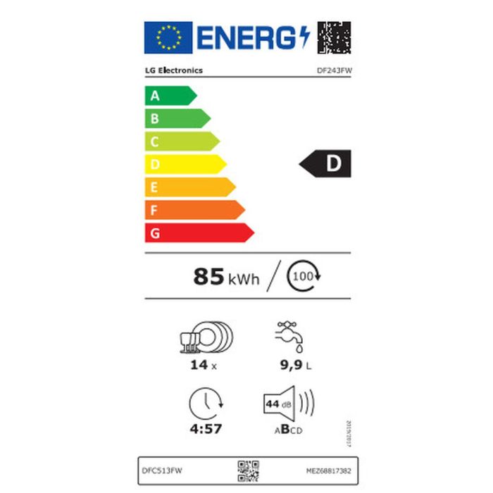 Lavavajillas LG DF243FW Blanco 60 cm 1