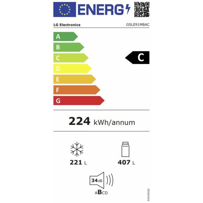 Frigorífico americano LG GSLE91MBAC.AMBQEUR Metalizado 1