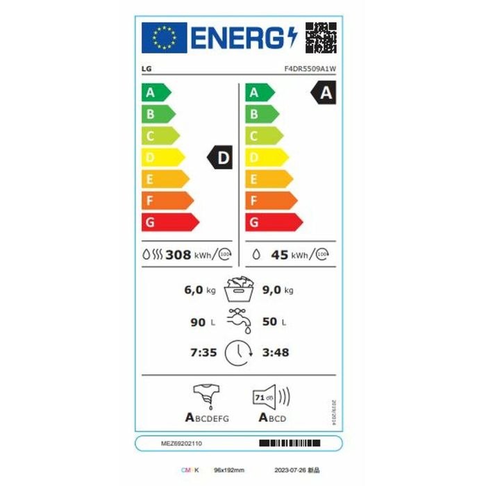Lavadora-Secadora Inteligente LG F4DR5509A1W 1400 rpm 9 kg 6 Kg 1