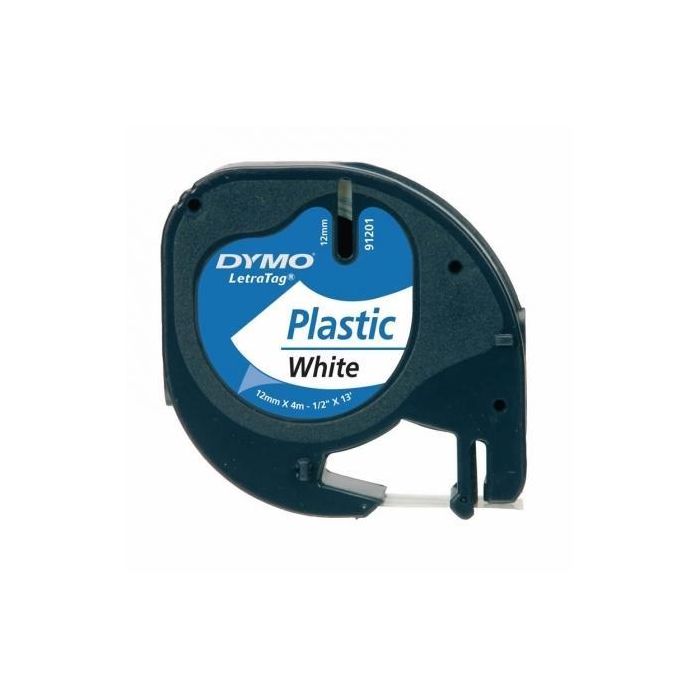 Cinta Rotuladora Adhesiva de Plástico Dymo 91201/ para Letratag/ 12mm x 4m/ Negra-Blanca Cinta Rotuladora Adhesiva de Plástico Dymo 91201/ para Letratag/ 12mm x 4m/ Negra-Blanca