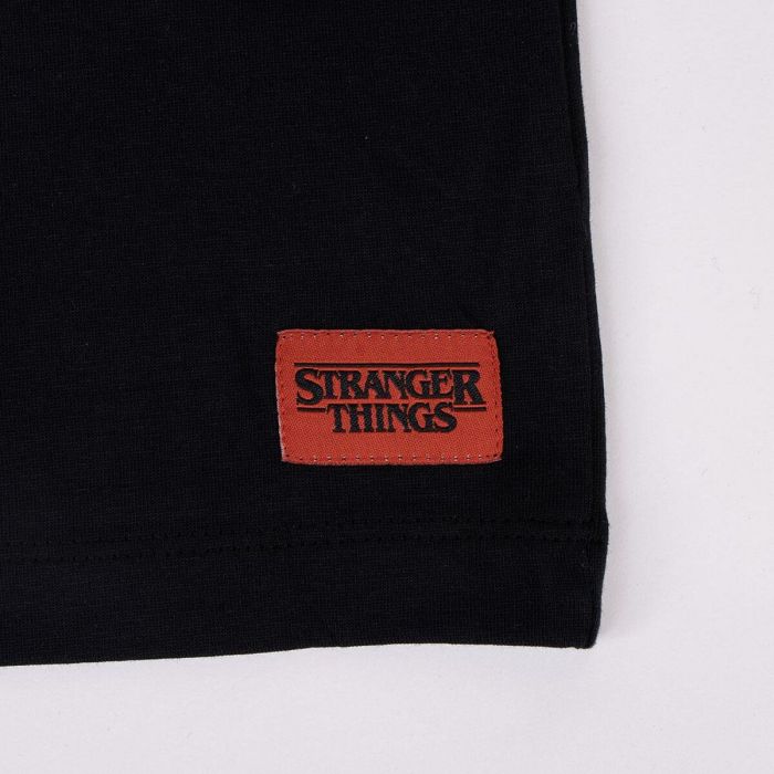 Camiseta de Manga Corta Infantil Stranger Things Negro 1