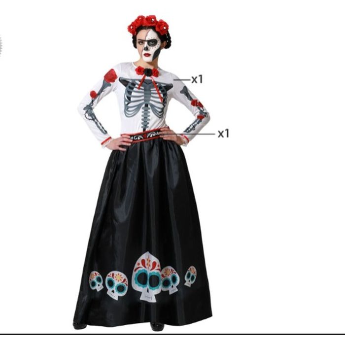 Disfraz Esqueleto Mejicana Multicolor 9