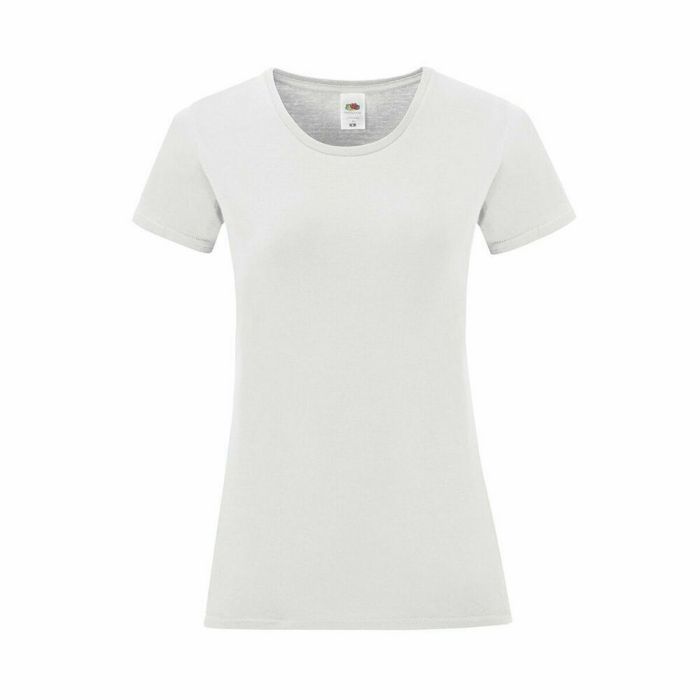 Camiseta de Manga Corta Mujer 141317 100 % algodón Blanco (72 Unidades) 1