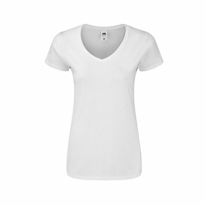 Camiseta de Manga Corta Mujer 141319 100 % algodón Blanco (72 Unidades) 1