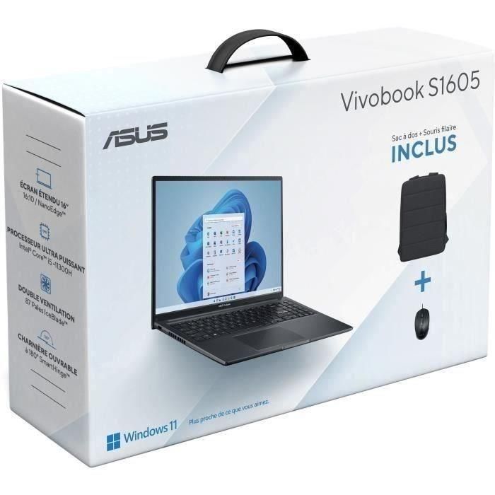 Portátil ASUS VivoBook 16 S1605 | 16 WUXGA - Intel Core i5-11300H - 8GB RAM - 512GB SSD - Win 11 + Ratón y Bolsa 1