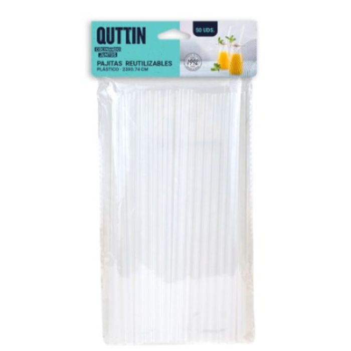 Pajita Reutilizable Quttin 50 Unidades Transparente Set Plástico