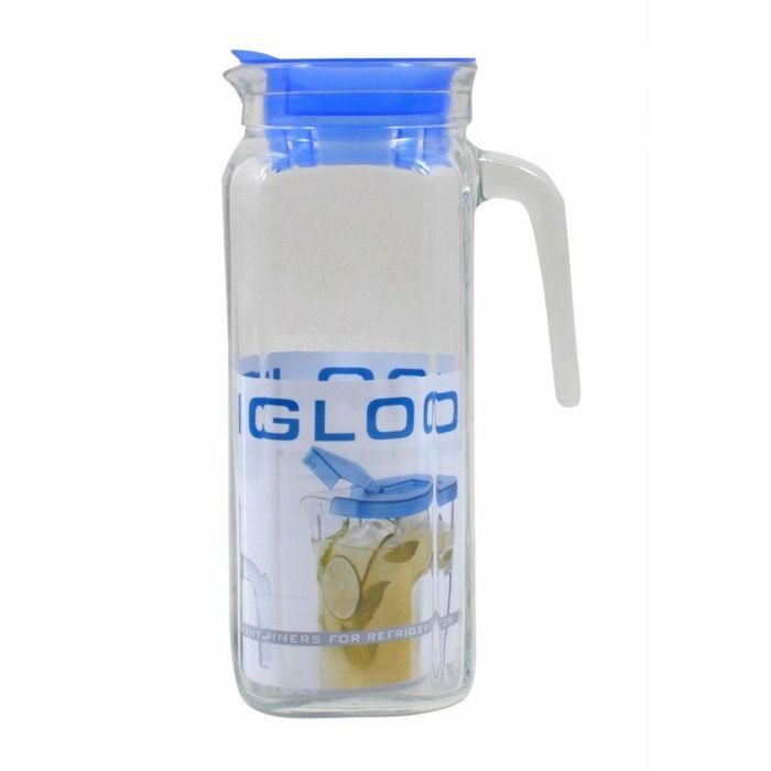 Jarra Borgonovo Igloo Transparente Vidrio Azul 1,2 L (6 Unidades) 1