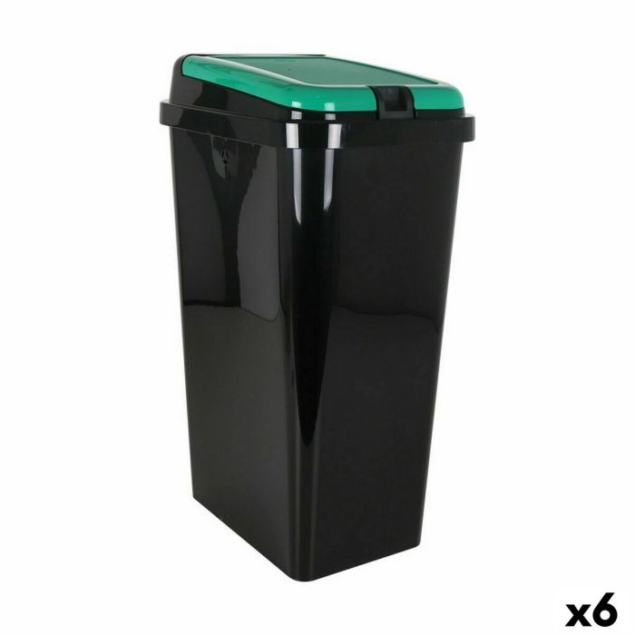 Cubo de Basura para Reciclaje Tontarelli Verde 45 L (6 Unidades)