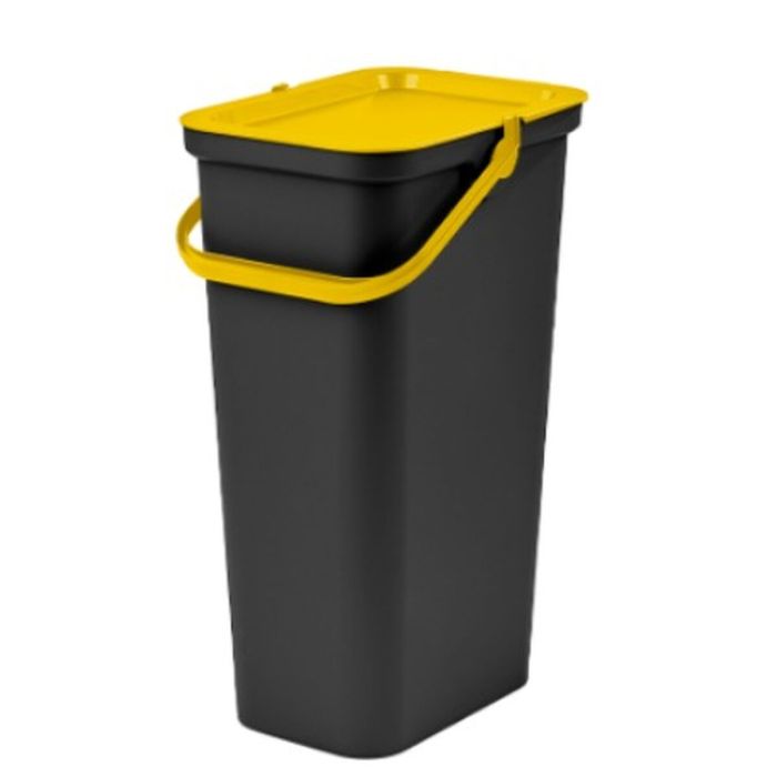 Cubo de Basura para Reciclaje Tontarelli Moda 38 L Amarillo (4 Unidades) 1