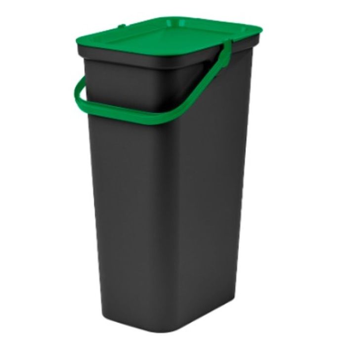 Cubo de Basura para Reciclaje Tontarelli Moda 38 L Verde (4 Unidades) 1