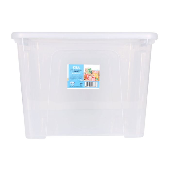 Caja de Almacenaje con Tapa Dem Kira Plástico Transparente 32 L 42 x 36 x 30 cm (4 Unidades) 1