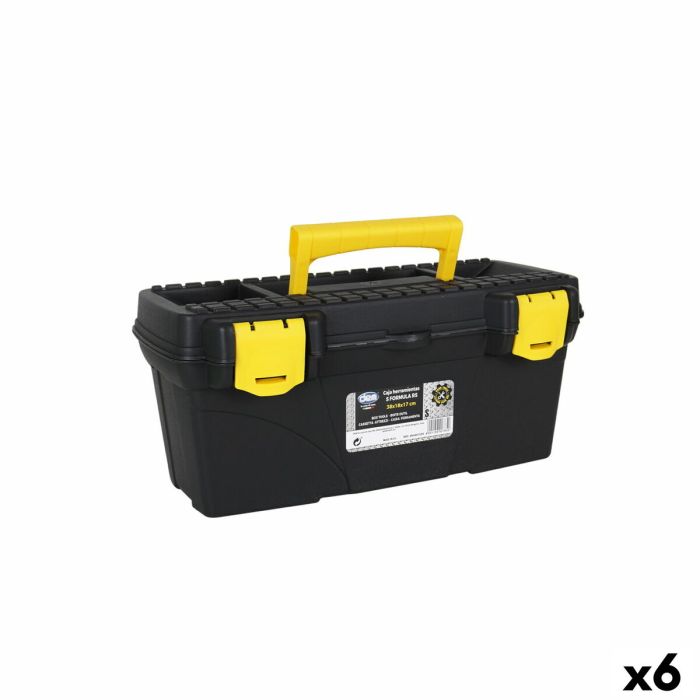 Caja de Herramientas Dem Amarillo Negro 38 x 18 x 17 cm (6 Unidades)