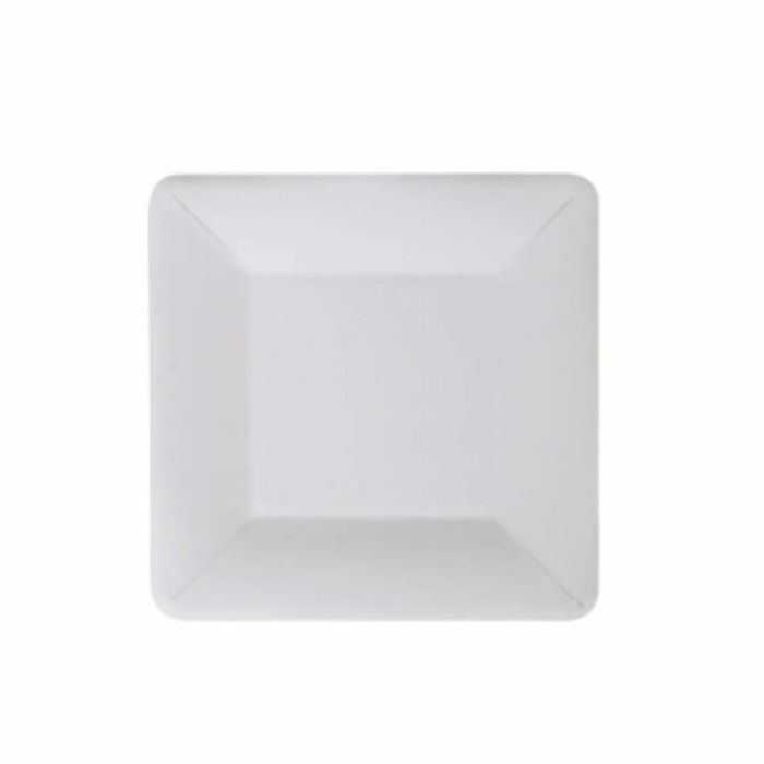 Set de Platos Algon Desechables Blanco Cartón Cuadrado 18 cm (36 Unidades) 1