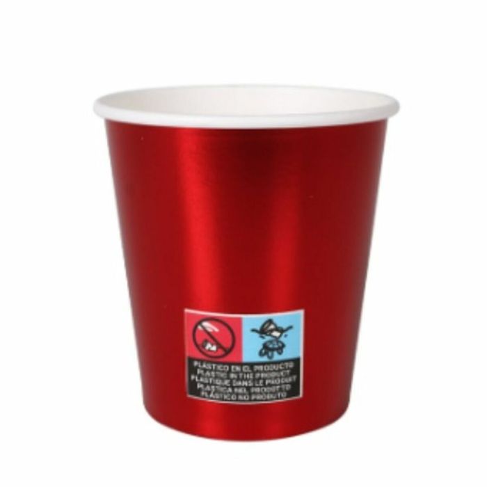 Set de Vasos Algon Cartón Desechables Rojo 36 Unidades 200 ml (10 Piezas) 1