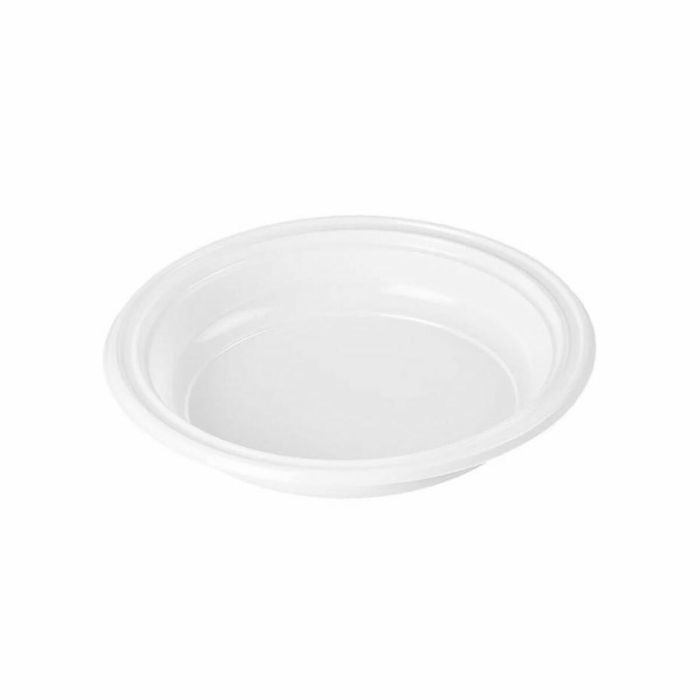Set de platos reutilizables Algon Blanco Plástico 20,5 x 20,5 x 3 cm (24 Unidades) 1