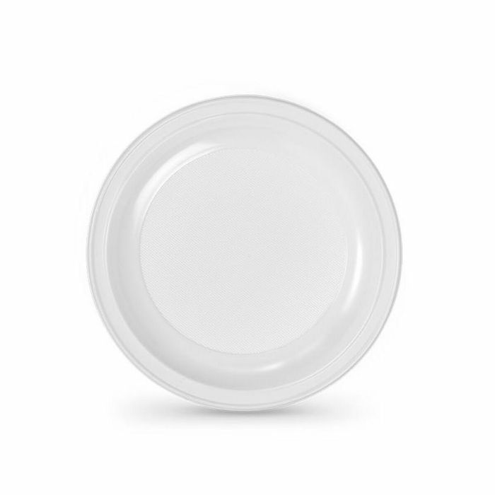 Set de platos reutilizables Algon Blanco Plástico 22 x 22 x 1,5 cm (24 Unidades) 1