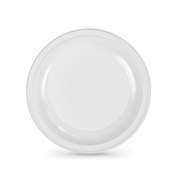 Set de platos reutilizables Algon Blanco Plástico 25 x 25 x 1,5 cm (12 Unidades) 1
