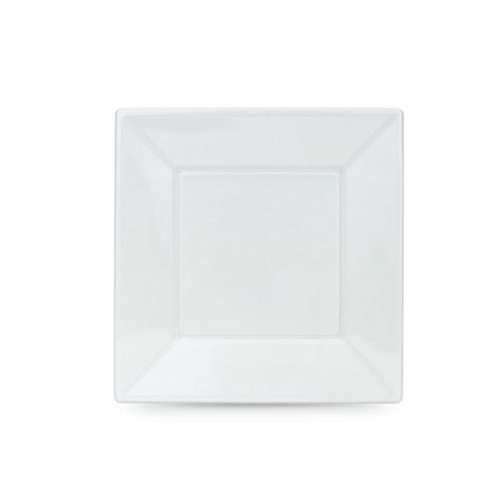 Set de platos reutilizables Algon Blanco Plástico 23 x 23 x 2 cm (24 Unidades) 1